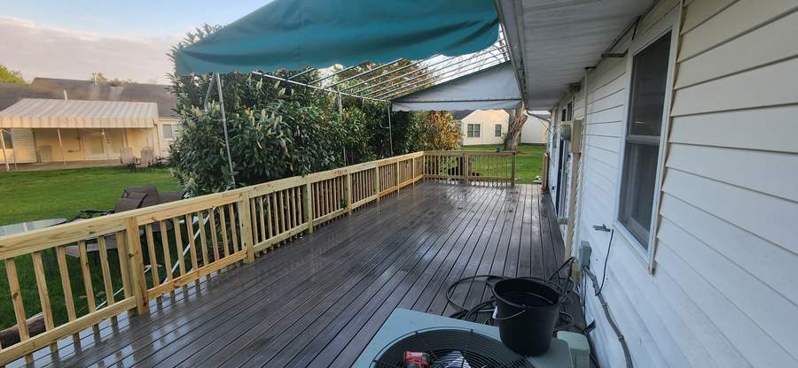 Covered deck with awning
